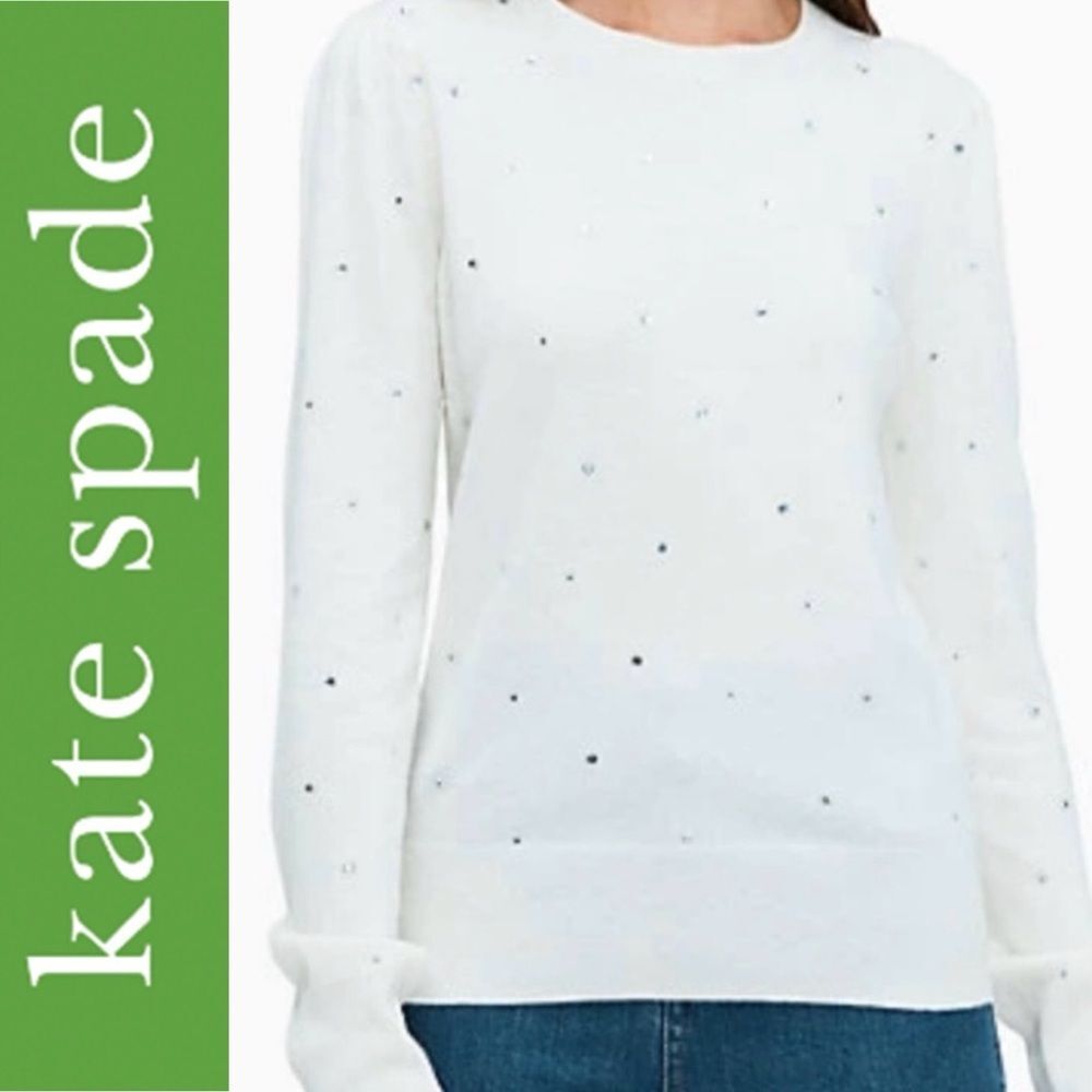 {Kate Spade} Ivory Rhinestone Sweater